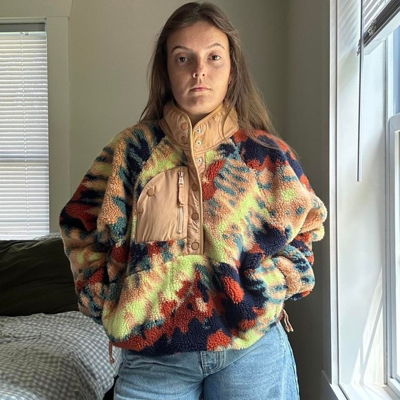 Free People Tops - Free People Rocky Ridge Tie Dye Fleece Pullover Size Medium